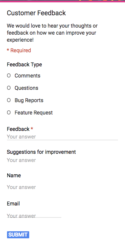 Google Docs Templates Questionnaire | Master Template